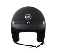 BHR Casco Demi-Jet 839 - Casco Scooter Omologato ECE 22.06 con Frontino e Sgancio Micrometrico - Nero Opaco M