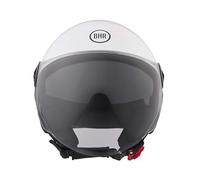 BHR Casco Demi-Jet 840 DUAL SHIELD - Casco Scooter Doppia Visiera Omologato ECE 22.06 con Visierino Interno Parasole e Sgancio Micrometrico - Bianco S