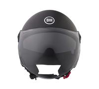 BHR Casco Demi-Jet 840 DUAL SHIELD - Casco Scooter Doppia Visiera Omologato ECE 22.06 con Visierino Interno Parasole e Sgancio Micrometrico - Nero Opaco S