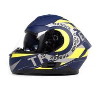 BHR Casco Integrale Moto con Doppia Visiera 814 RIDE | Casco Moto Integrale Omologato ECE con Visiera Doppia Antigraffio | Casco Moto Donna/Uomo con Sgancio Micrometrico | Thunder Yellow (Opaco) | L