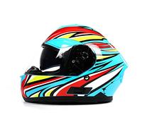 BHR Casco Integrale Moto con Doppia Visiera 814 RIDE | Casco Moto Integrale Omologato ECE con Visiera Doppia Antigraffio | Casco Moto Donna/Uomo con Sgancio Micrometrico | Wind Rose Blue | M