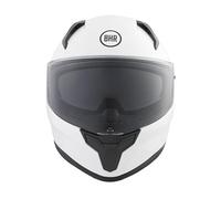 BHR Casco Integrale Moto con Doppia Visiera 831 ROCKET, Casco Moto Integrale Omologato ECE 22.06 con Schermo Parasole, Casco Uomo/Donna, Bianco, S