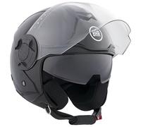 BHR Casco Jet Doppia Visiera 830 FLASH, Casco Scooter Omologato ECE 22.06, Casco Moto Jet Leggero & Confortevole con Visiera Interna Parasole, Nero Metallizzato, XL