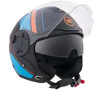 BHR Casco Jet Doppia Visiera 830 FLASH, Casco Scooter Omologato ECE 22.06, Casco Moto Jet Leggero & Confortevole con Visiera Interna Parasole, Cool Black (Opaco), L