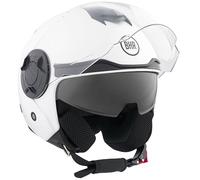 BHR Casco Jet Doppia Visiera 830 FLASH, Casco Scooter Omologato ECE 22.06, Casco Moto Jet Leggero & Confortevole con Visiera Interna Parasole, Bianco, XS