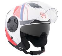 BHR Casco Jet Doppia Visiera 830 FLASH, Casco Scooter Omologato ECE 22.06, Casco Moto Jet Leggero & Confortevole con Visiera Interna Parasole, Cool White, M