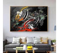 BHTMOI Motivazione Sport Fitnessm Arte della parete Tela Pittura Poster e stampe Immagine astratta con manubri per palestra Decorazione della parete 50x90 cm (20x35 pollici) Senza cornice