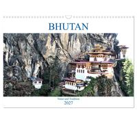 Bhutan - Natur und Tradition (Wandkalender 2027 DIN A3 quer), CALVENDO Monatskal