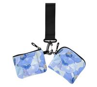 Bhutan - Porta biglietti da visita da donna, con papavero blu, motivo fiori estivi, porta carte di credito, formato compatto, con tasca con cerniera, per donna, 2 pezzi, Bhutan papavero blu bellezza
