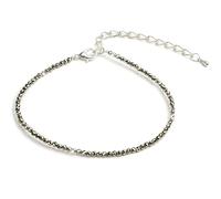 Bhuvik Creations - Cavigliera in pirite grezza, braccialetto per uomini e donne, braccialetto regolabile per buona fortuna, energia positiva e crescita finanziaria