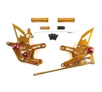 BHYYDS Per Kawasaki Ninja ZX-10R ZX10R 2011-2015 Pedane Arretrate Regolabili per Moto Pedane Poggiapiedi per Moto(Gold Wit H M8 Bolt)