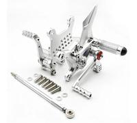 BHYYDS Per Kawasaki ZX-4RR 2022 2023 2024 Pedane Arretrate Regolabili per Moto Pedane Poggiapiedi per Moto(Argento)