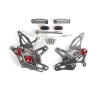 BHYYDS Per Kawasaki ZX-6R ZX6R ZX-636 2021-2024 Poggiapiedi Arretrati Regolabili per Moto Pedane Poggiapiedi per Moto(Grigio)