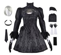 bi bi hou Automata 2B Cosplay Costume Completo con Parrucca Nier 2B Cosplay Outfit Personaggi del Gioco 2B Uniforme Abito Gotico Nero Natale Halloween Carnevale Party Stage Performance