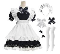 bi bi hou Costume da Cameriera Francese Donna Abito da Lolita Anime Costume Maid Dress Set Completo Vestito da Cameriera Festa Carnevale Halloween Cosplay French Maid Costume S-5XL