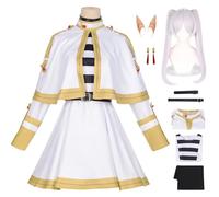 bi bi hou Frieren Cosplay Costume Completo con Parrucca Frieren at The Funeral Anime Cosplay Outfit Frieren Uniforme Natale Halloween Carnevale Party Stage Performance Costume Adulto