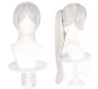 bi bi hou Frieren Cosplay Parrucca Bianca Coda di Cavallo 75cm Lungo Anime Frieren at the Funeral Cosplay Frieren Wig Natale Halloween Carnevale Party Performance Anime Parrucca Adulti