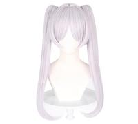 bi bi hou Frieren Cosplay Parrucca Bianca Doppia Coda di Cavallo 65cm Lungo Anime Frieren at the Funeral Cosplay Frieren Wig Natale Halloween Carnevale Party Performance Anime Parrucca Adulti