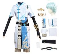 bi bi hou Genshin Impact Chongyun Cosplay Costume Completo con Parrucca Genshin Chongyun Cosplay Outfit Chongyun Uniforme Natale Halloween Carnevale Party Stage Performance Costume
