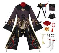 bi bi hou Genshin Impact Hutao Cosplay Costume Set con Accessori Genshin Cosplay Hutao Outfit Personaggi del Gioco HU tao Uniforme Natale Halloween Carnevale Party Stage Performance Costume Donna
