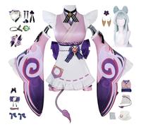 bi bi hou Genshin Impact Yumemizuki Mizuki Cosplay Costume Completo con Parrucca Genshin Mizuki Cosplay Outfit Mizuki Uniforme Maid Dress Natale Halloween Carnevale Party Stage Performance