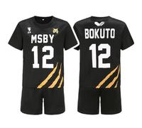 bi bi hou Haikyuu Cosplay Costume MSBY Black Jackal Maglia T-shirt et Short Bokuto Kotaro Cosplay Volleyball Club Uniforme Sportwear Halloween Carnevale Party Performance Costume