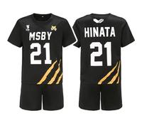 bi bi hou Haikyuu Cosplay Costume MSBY Black Jackal Maglia T-shirt et Short Hinata Shoyo Cosplay Volleyball Club Uniforme Sportwear Halloween Carnevale Party Performance Costume