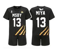 bi bi hou Haikyuu Cosplay Costume MSBY Black Jackal Maglia T-shirt et Short Miya Atsumu Cosplay Volleyball Club Uniforme Sportwear Halloween Carnevale Party Performance Costume