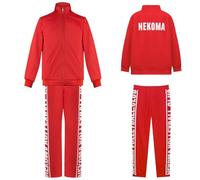 bi bi hou Haikyuu Cosplay Costume Nekoma High School Maglia Giacca e Pantaloni Tetsurou Kuroo/Kozume Kenma Cosplay Uniforme Scolastica Sportwear Halloween Carnevale Party Performance Costume