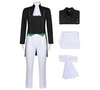 bi bi hou Herr Wolfram Cosplay Costume Set Anime Kuroshitsuji Emerald Witch Cosplay Herr Wolfram Uniforme Smoking Nero Natale Halloween Carnevale Party Stage Performance Costume per Adulti