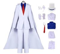 bi bi hou Kaito Kid Cosplay Costume Set con Cappello Anime Detective Conan Cosplay Kid The Phantom Thief Uniforme Natale Halloween Carnevale Party Stage Performance Costume