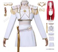 bi bi hou Mira Cosplay Costume Set con Parrucca Anime Demon Hunters Cosplay Mira Uniforme Bianco Natale Halloween Carnevale Party Stage Performance Costume per Adulti