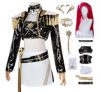bi bi hou Mira Cosplay Costume Set con Parrucca Anime Demon Hunters Cosplay Mira Uniforme Nero Natale Halloween Carnevale Party Stage Performance Costume per Adulti