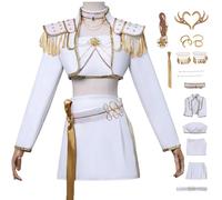 bi bi hou Mira Cosplay Costume Set con Parrucca Anime K-Pop Demon Hunters Cosplay Mira Uniforme Bianco Natale Halloween Carnevale Party Stage Performance Costume per Adulti