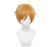 bi bi hou Miya Atsumu Cosplay Parrucca Arancione Nero Corta Anime Haikyuu Cosplay Miya Atsumu Wig Natale Halloween Carnevale Party Performance Costume Accessori Anime Parrucca Adulti