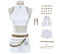 bi bi hou Rumi Cosplay Costume Set Anime K-Pop Demon Hunters Cosplay Rumi Uniforme Bianco Natale Halloween Carnevale Party Stage Performance Costume per Adulti