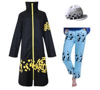 bi bi hou Trafalgar Cosplay Costume Set Giacca Cappello Pantaloni Anime Cosplay Trafalgar D. Water Law Outfit Halloween Carnival Natale Party Stage Performance Costume per Adulto