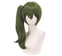 bi bi hou Ubel Cosplay Parrucca Verde 45cm Lungo Anime Frieren at the Funeral Cosplay Ubel Wig Natale Halloween Carnevale Party Performance Costume Accessori Anime Parrucca Adulti