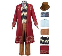 bi bi hou Willy Cosplay Costume Set con Cappello Fabbrica di Cioccolato Cosplay Willy Uniforme Smoking Steampunk Natale Halloween Carnevale Party Stage Performance Costume