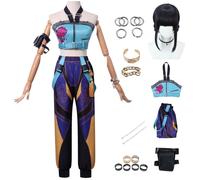 bi bi hou Zoe Cosplay Costume Set con Parrucca Anime K-Pop Demon Hunters Cosplay Zoe Uniforme Natale Halloween Carnevale Party Stage Performance Costume per Adulti