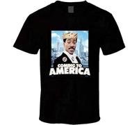 BI BI MIAO Custom Coming To America Unisex 100% Cotton Short-Sleeve T-Shirts Black XL