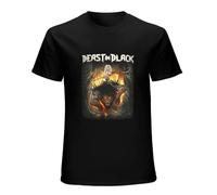 BI BI MIAO Elaborate Beast in from Hell with Love Band Unisex 100% Cotton Short-Sleeve T-Shirts Black XXL