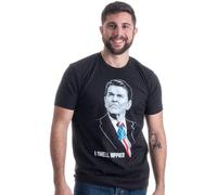 BI BI MIAO Funny Ronald Reagan Conservative Merica USA Unisex 100% Cotton Short-Sleeve T-Shirts Black M