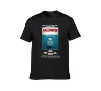 BI BI MIAO Halloween Movie Poster Unisex 100% Cotton Short-Sleeve T-Shirts Black XXXL