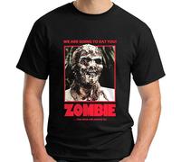 BI BI MIAO Lucio Fulci'S Zombie Horror Movie Show Unisex 100% Cotton Short-Sleeve T-Shirts Black XXL