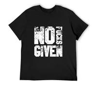 BI BI MIAO No F***S Given Unisex 100% Cotton Short-Sleeve T-Shirts Black S