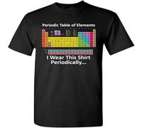 BI BI MIAO Periodic Table of Elements Science Chemistry Funny Humor DT Unisex 100% Cotton Short-Sleeve T-Shirts Black S