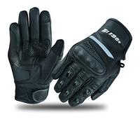 BI ESSE GUANTI MOTO IN PELLE CORTI CON PROTEZIONI TOUCH SCREEN ZX (XS, Nero)