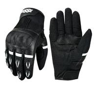 BI ESSE Guanti Moto Uomo Donna-Guanti da Motocicletta Estivi Traspiranti con Protezione Nocche, Touchscreen,Antiscivolo,Guanti per Scooter,Ciclismo,Touring,Fuoristrada,Guida Sicura (Nero Bianco, L)