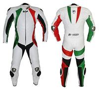 BI ESSE Tuta Moto Uomo In Vera Pelle Intera Per Uso Pista Con Protezioni Rimovibili Certificate Professionale Con Gobba Aerodinamica Ideale Per Strada, Pista, Traforata, Taglio Anatomico